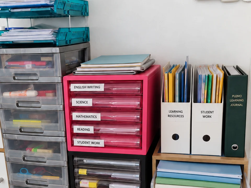 PBL learning materials and progress resources organised by subject and prepared for class.
